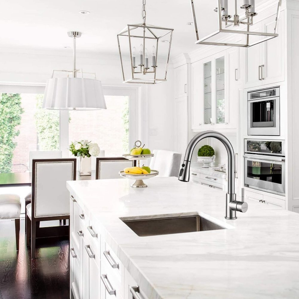 Single Handle Pull Down Kitchen Faucet, Stainless